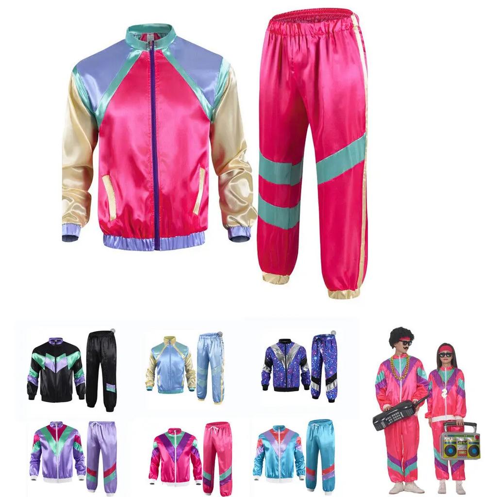 Mens 80s 90s Shell Suit Costume Adult Sports Men Sports 80s 90s Adult Fancy Dress Outfit Shell Suit Costume cosplay costumes