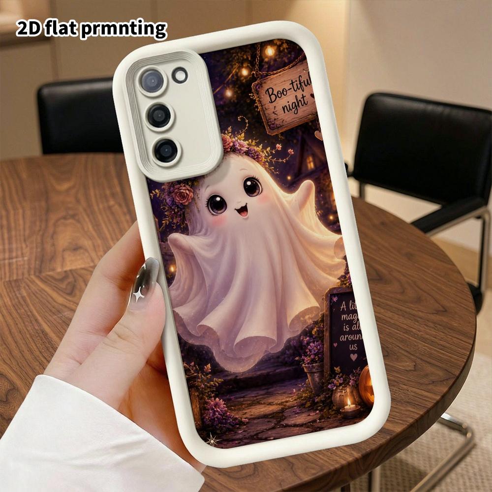 Phone Case: 2D Flat Samsung Galaxy A34 A35 M05 M06 S20 S22 S21 FE Plus 5G Tiered Protective Case, Pastoral Ghost, Christmas and Halloween Gift