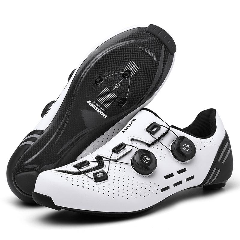 Unisex Black Lockable Cycling Shoes with Hard Sole for Road and Mountain Biking Size 45