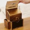 Handmade Wooden Mailbox Retros Lockable Compartment Detachable Board Storage Area Wall Mount Installation