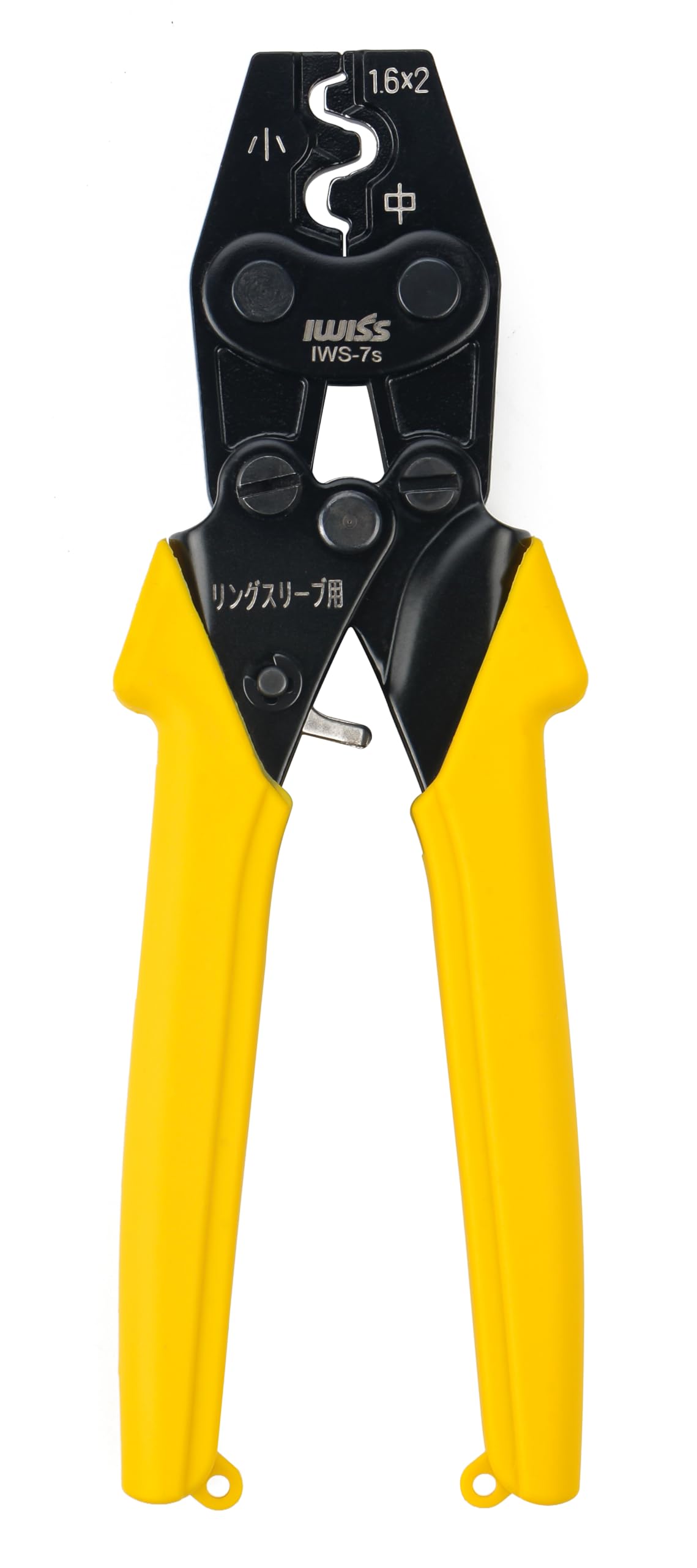 

IWISS IWS-7s Инструмент для обжима кольцевых наконечников, соответствует JIS, храповый тип, для малых (1.6x2), Маленький и Средний размеры