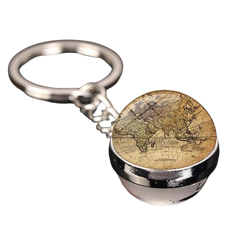 

[ALOHAMONI] planet key ring earth month solar planet universe galaxy world map globe vintage night light Luminous shine ball type key chain key ring