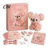 Handmade Gift Idea Pink Animals Patchwork Kit, DIY Felt Woodland Friends Sewing Project, 3D Cute Creative Hobby Kit Art Craft for Beginners Home Decor