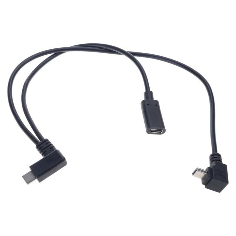 Type C to Small USB OTG Cable with Charging Port Enables Simultaneous Data Transfer and Device Powering Plastic Texture