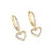 14K Gold Plated Heart Zircon Ear Cuffs - Stylish and Elegant Fashion Earrings