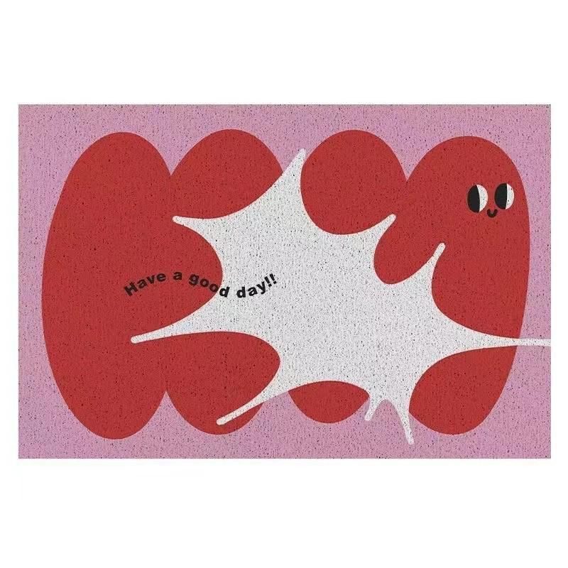 

Кокосовый придверный коврик: Мультяшный вход, Нескользящий, Режущийся ПВХ, Грязе- и пылепоглощающий коврик для прихожей 40x60cm