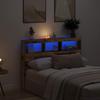 LED Headboard with Shelves Rustic Wood Look 140 x 17 x 102 cm