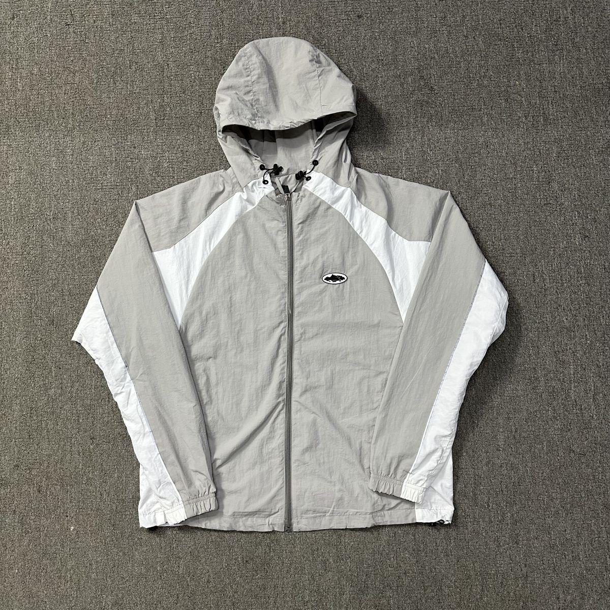 Corteiz Alcatraz Reflektierender Patchwork Softshell Kapuzen-Windbreaker für Herren & Damen Medium