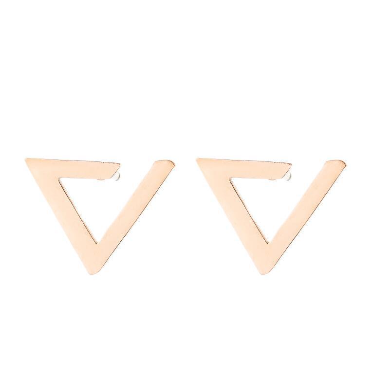 Korean Style Geometric Triangle Hollow Flower Ear Cuff Earrings for Women