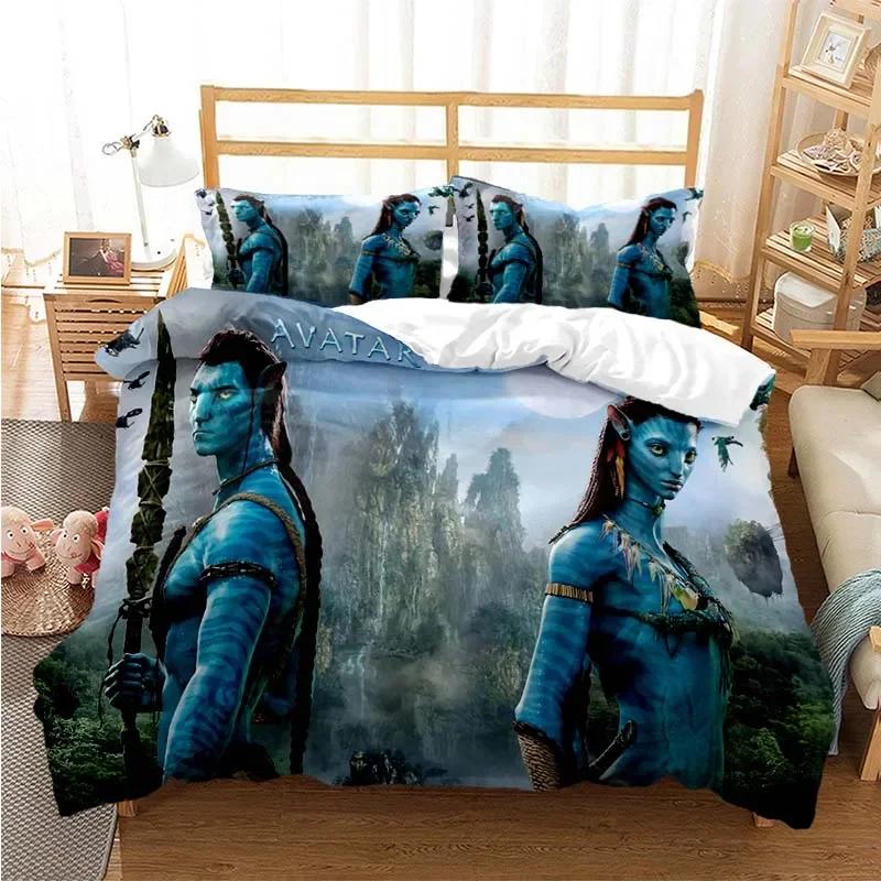 Avatar Filmový Potisk Třídílná Ložní Souprava Módní Článek Pro Děti Nebo Dospělé Na Postele Povlaky Na Přikrývky Povlaky Na Polštáře Ložní Souprava Dárek