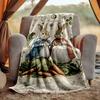 Peter Rabbit Flannel Blanket Soft Warm All-Season Throw, Design for Camping, Car Travel, Hiking Sofa, Bed, Office Perfect Gift for Parties