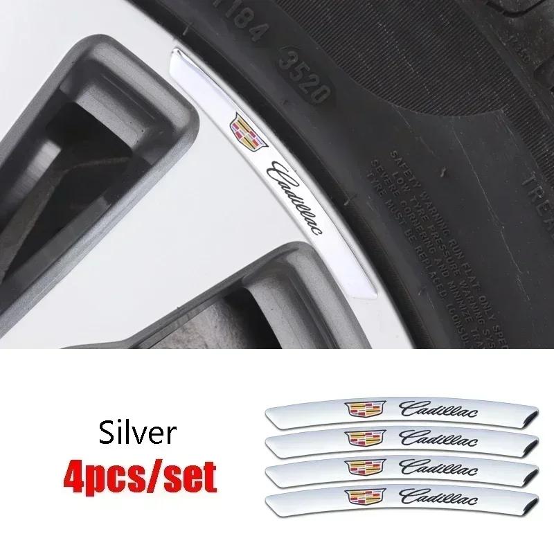 4Pcs/Set Car Wheel Tire Rim Stickers for Cadillac XT4 CT4 CT5 ATS CTS Escalade Seville SLR STS EXT Coupe Auto Accessories