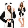 Robe de bain chaude pour femme Panda avec capuche