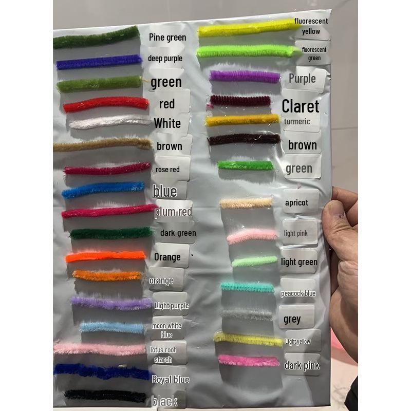 Colorful Chenille Sticks: Craft Pipe Cleaners for Kids' Velvet Flower Bouquets