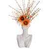 Ceramic Face Vase Human Body Female Form Bust Flower Vase for Table Shelf Living Room Office Bedroom Decor