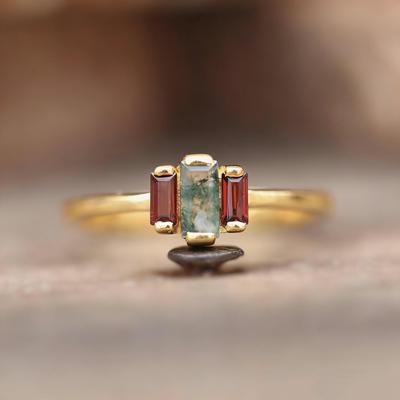 Silberner Art S925 Ring mit Naturstein - Vielseitiger, Stilvoller Damenschmuck