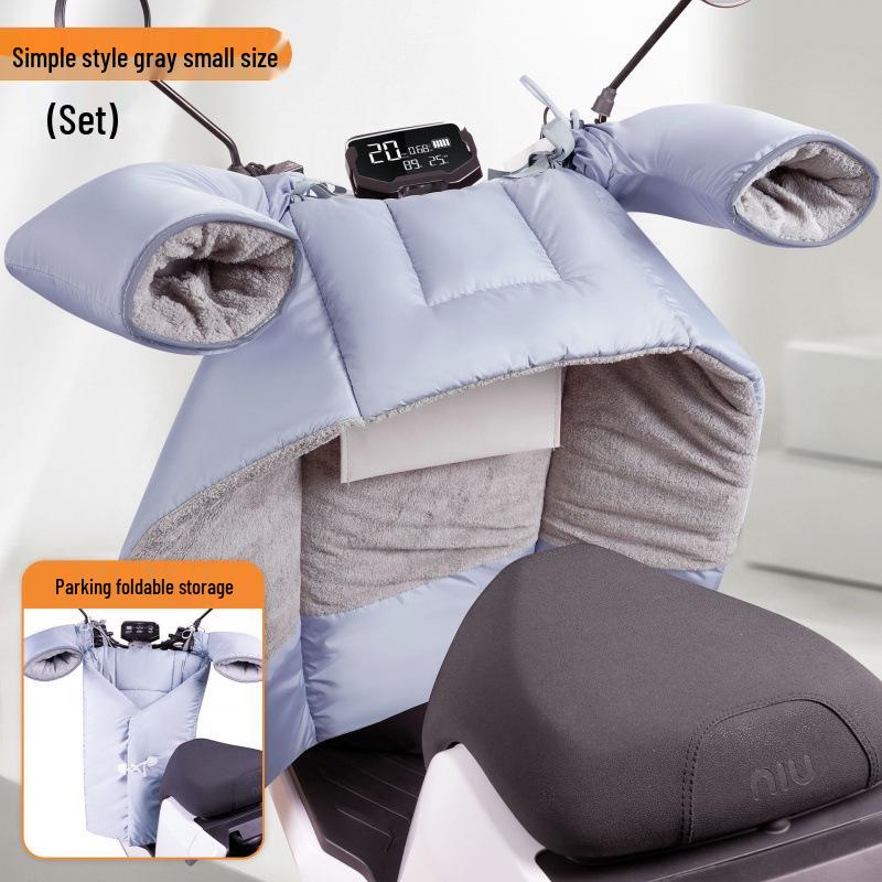 Electric Vehicle Windshield Winter Velvet Windproof Cover & Battery Motorcycle Knee Pads for Cold Protection