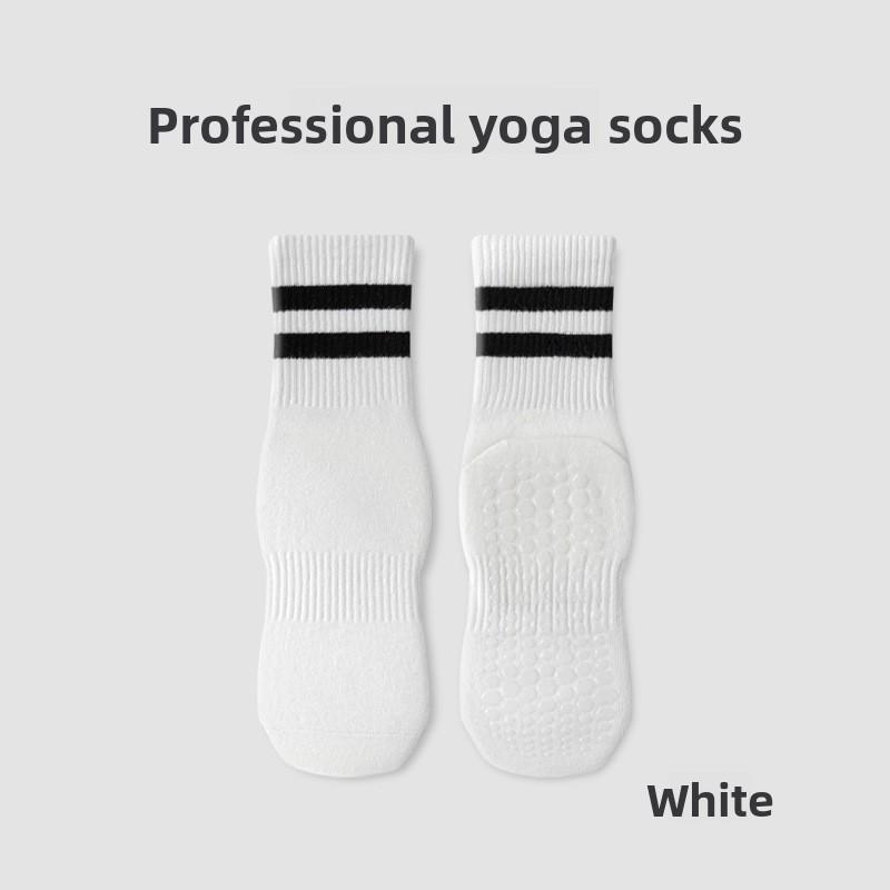 Female Spring and Autumn Pilates Yoga Pure Cotton Silicone Non Slip Sweat Absorption Breathable Tube Socks