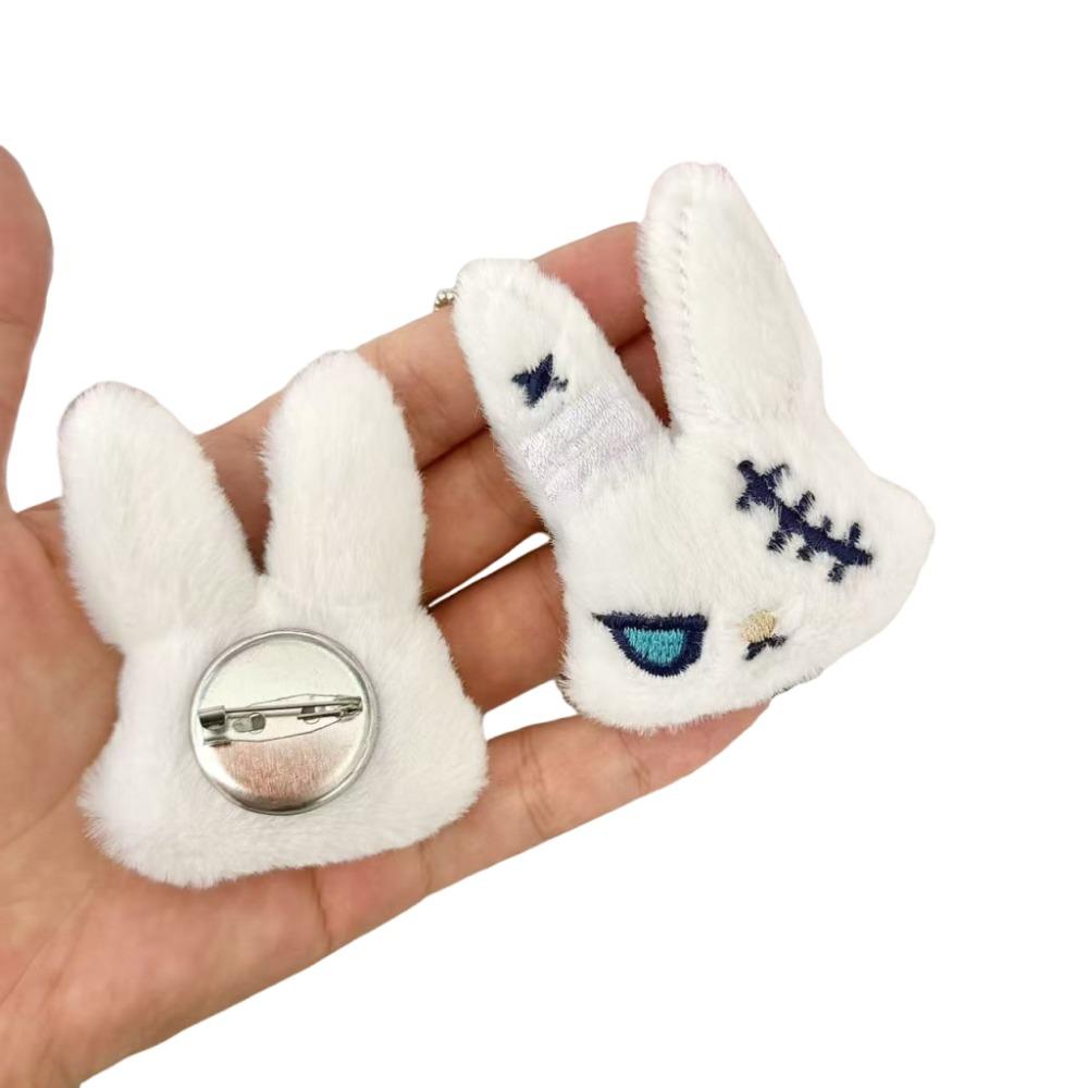 Animal Plush Rabbit Brooch Cute Halloween Key Rings Fashion Fluffy Backpack Pendant Party Gifts