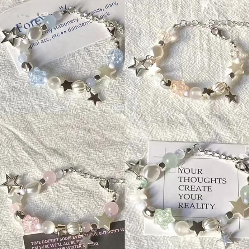 Light Luxury Exquisite Five-Pointed Star Beaded Bracelet For Women Men  Sweet Cool Adjustable Couple Bracelet Gifts
