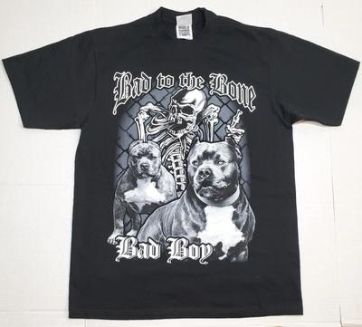 PITBULL T-Shirt Bad To The Bone Pit Bull Urban Streetwear Herren T-Shirt Schwarz Neu