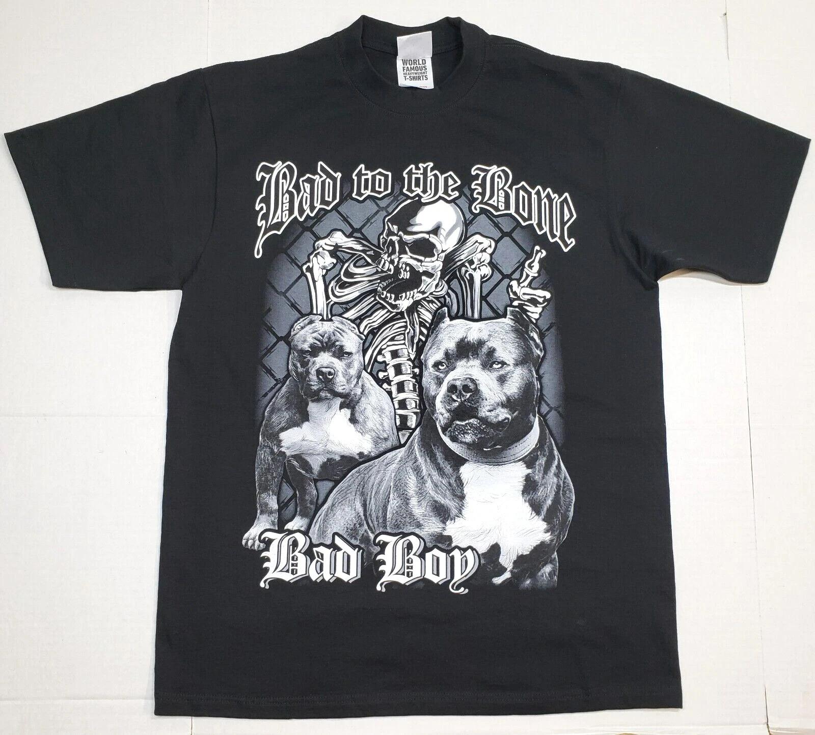 PITBULL T-shirt Bad To The Bone Pit Bull Urban Streetwear Men s Tee Black New S