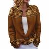 Round Neck 3D Print Cardigan Sweater TX-YK01