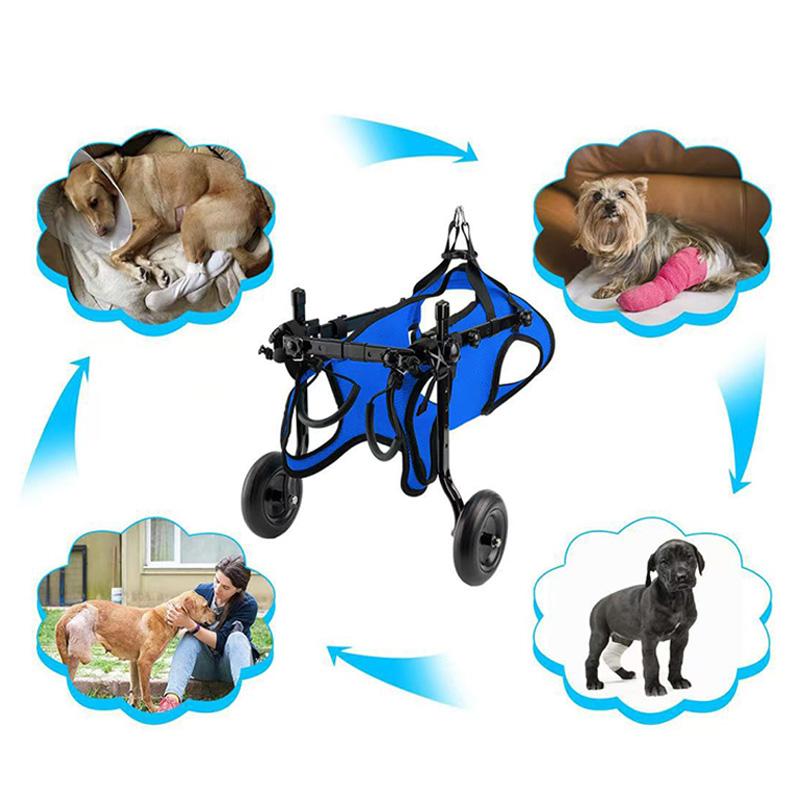XS/S/M Adjustable Dog Wheelchairs for Back Legs Dog Wheelchair Cart for Hip Support Mobility Aids for Small Pets Hind Limbs