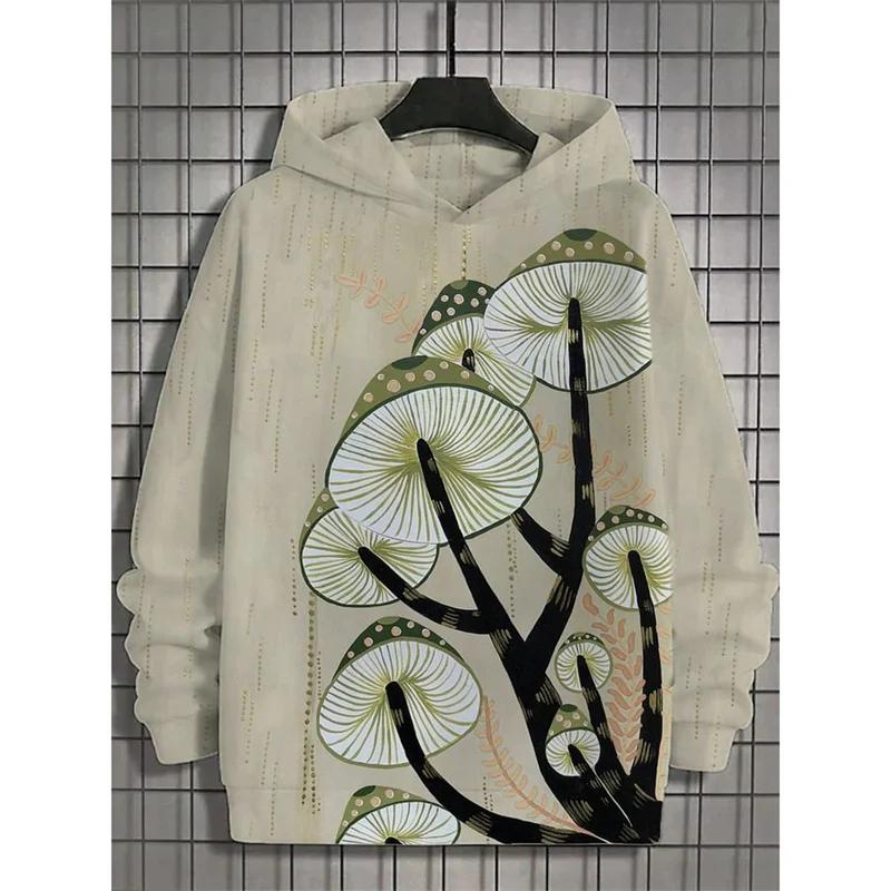 Japanische Harajuku Bedruckte Hoodies für Herren Berg Katze Tentakel Grafik Sweatshirts Lässig Lockeres Sweatshirt Lange Ärmel Pullove