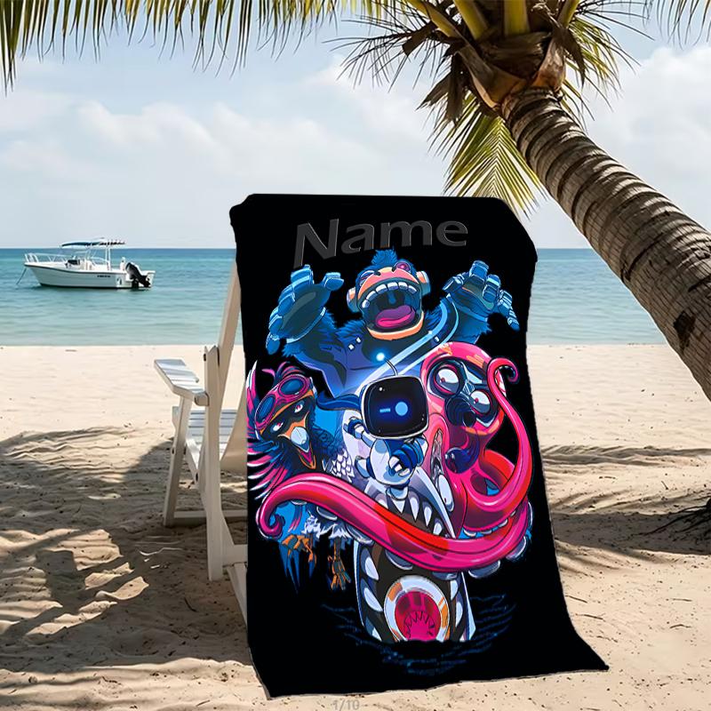 Customizable Personalized Beach Towels Astro Bot Themed designs.Suitable for the Beach, Yoga, Sports;ideal As Beach Accessories
