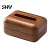 Small Storage Box for Cotton Pads Solid Wood Tissue Box, Rectangular Wooden Dispenser, Flip Top Holder Lid Napkin Case Living Room Bedroom And