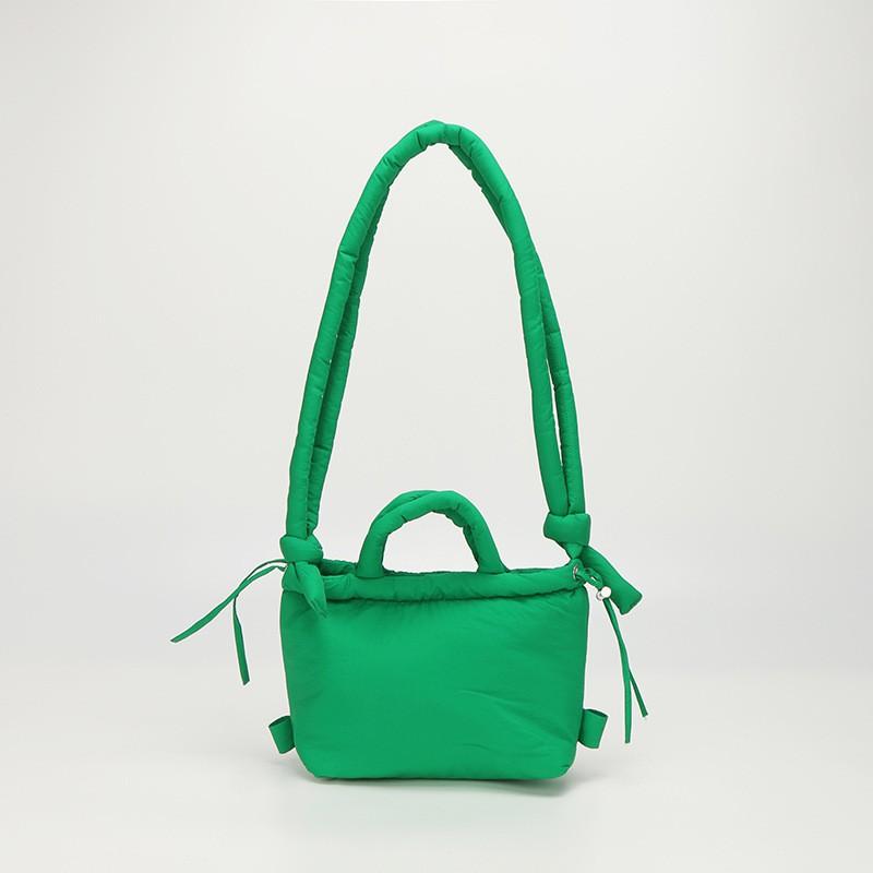

2025 Hot Fashion Niche Design Cotton Clothes Cross-body Bag Light All-matching Single Casual Solid Color Handbag зелений