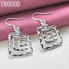 925 Sterling Silver Thread Earrings Wedding Jewelry
