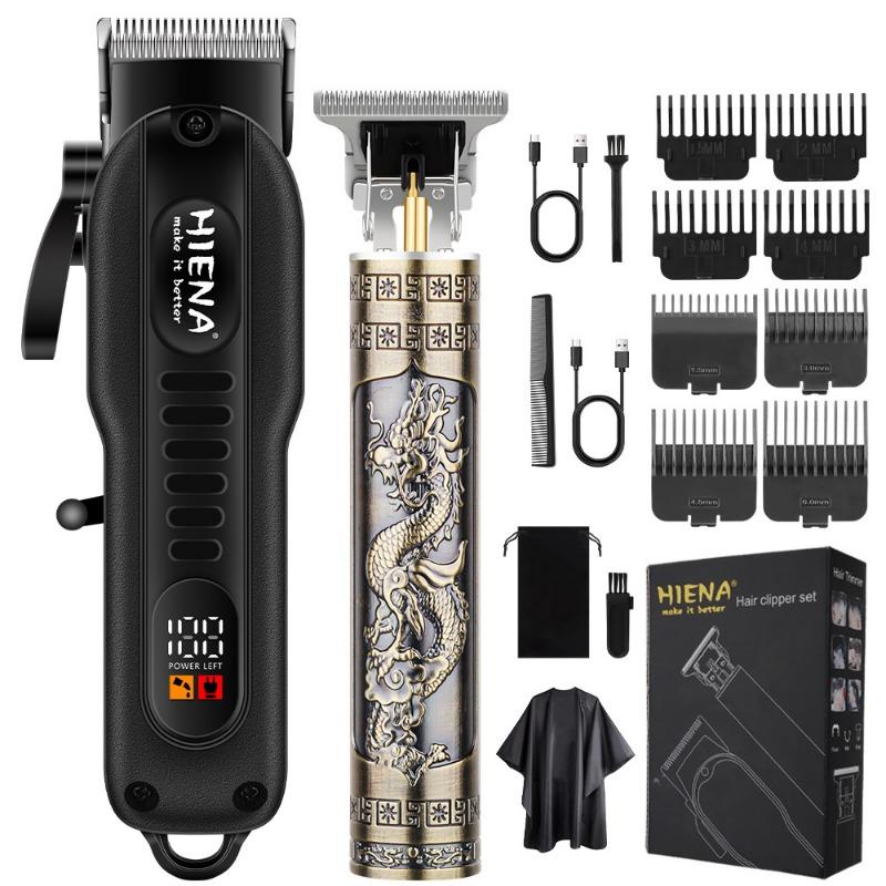 New multifunctional electric hair clipper set oil head electric clipper long endurance men's razor digital display barber scissors universal