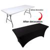 6FT Outdoor Folding Heavy Duty Catering Outdoor Rectangle Trestle Party Portable Hotel Banquet Tables with Elasticity Tablecloth