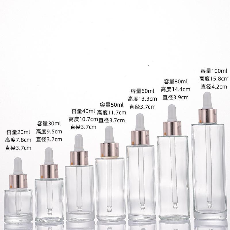 Frosted Glass Dropper Bottle 20-100ml, Straight Shoulder Essential Oil Serum Container for Skincare