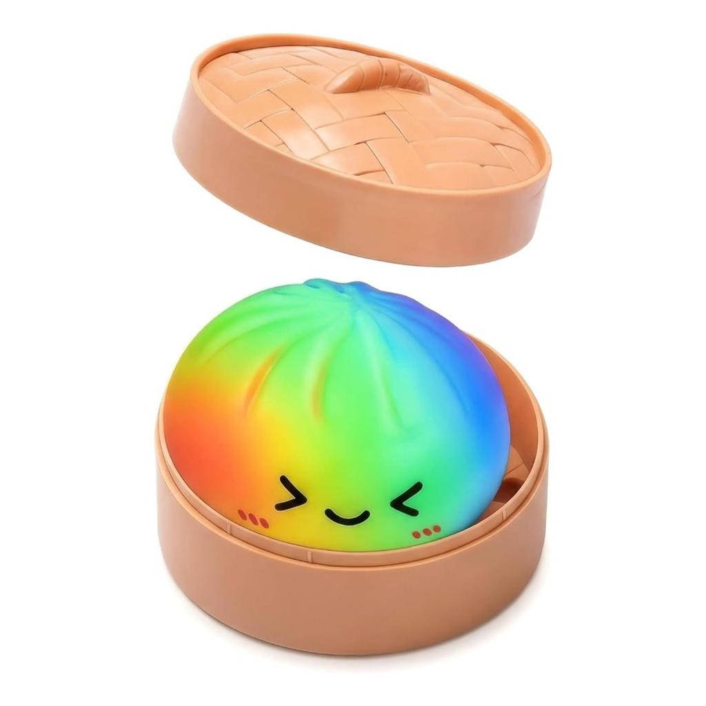 Bao arcobaleno colorato squishy a lenta risalita giocattolo antistress confezione mini vaporiera palla antistress morbida da spremere Kawaii cibo giocattolo sensoriale.