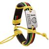 Unisex I LOVE JESUS Faux Leather Bangle Hemp Rope Chain Adjustable Bracelet