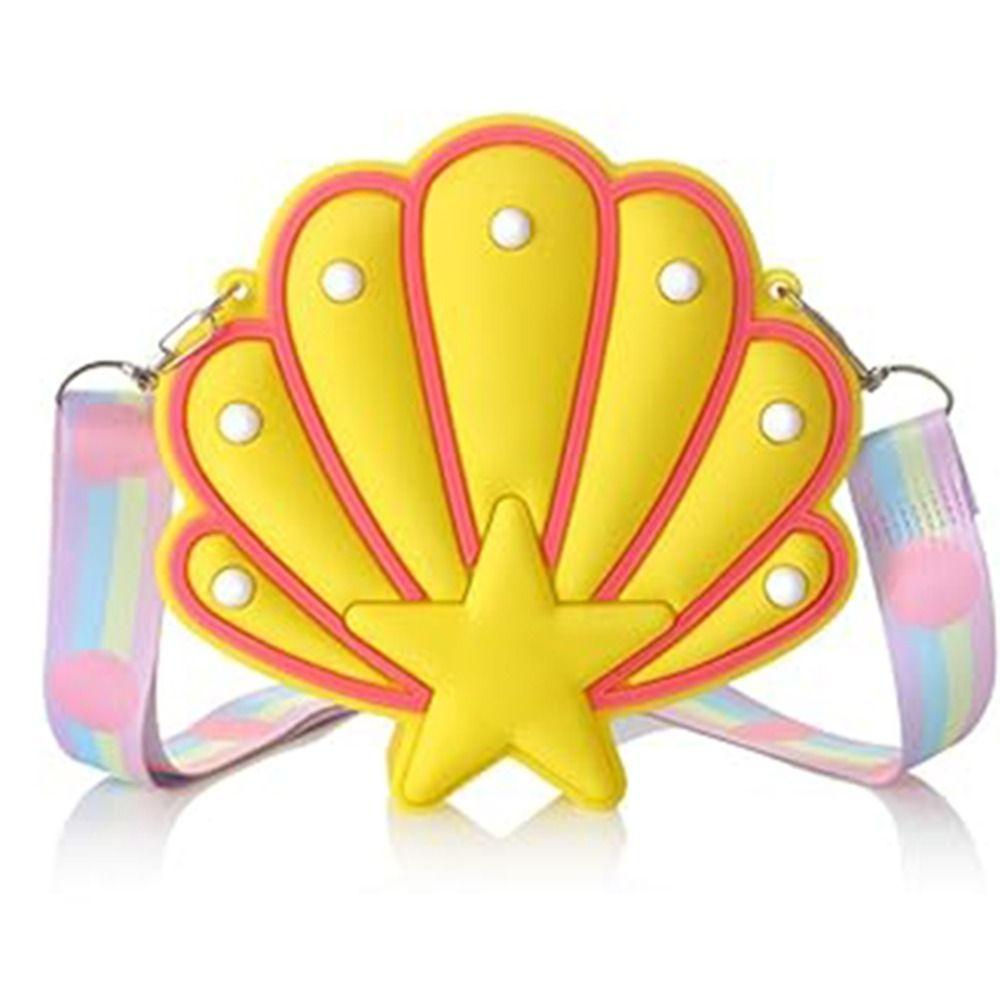 Water-proof Silicone Shell Bags Soft Seashell Crossbody Pouch Zipper Shoulder Bag  Travel