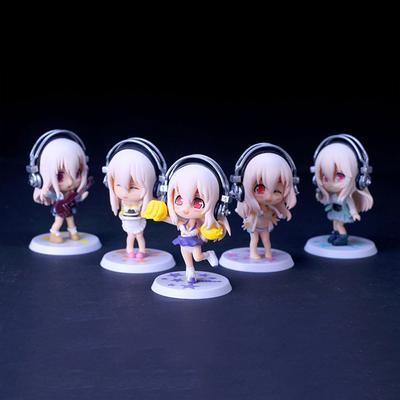 10CM Anime SUPER SONICO Figur Fünf Modelle Ständer Animationsmodell Spielzeug Geschenke Sammlung Dekoration Ornamente PVC