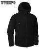 WTEMPO Fleece Camouflage Tactical Men's Large Size Solid Color Coats Polar Warm Multicam Army Men Hoodied Coats Outwear