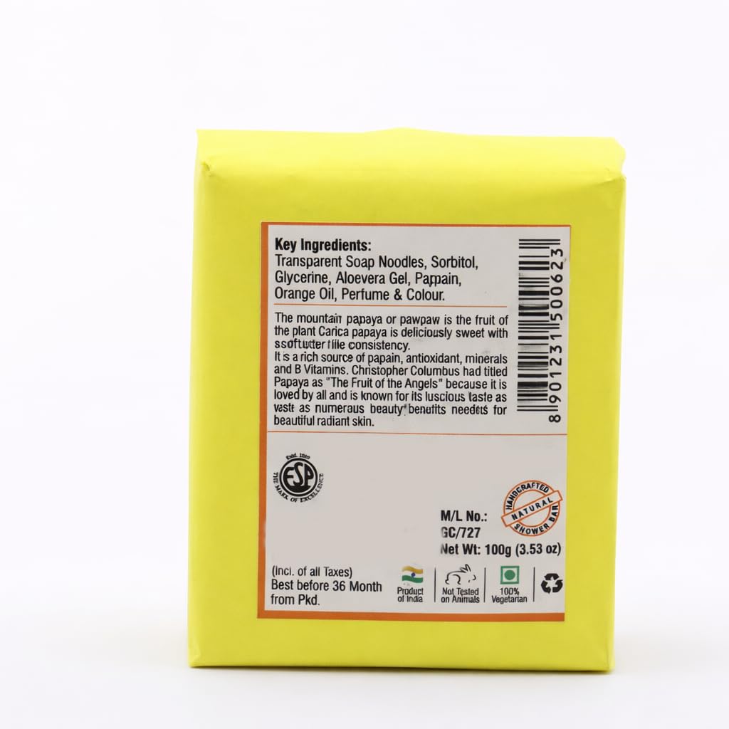 RSINC Mountain Papaya Bath Soap Bars Combo Pack with Papaya Extract – Refreshing Fragrance, Smooth Skin, All Skin Types, 2x100g.