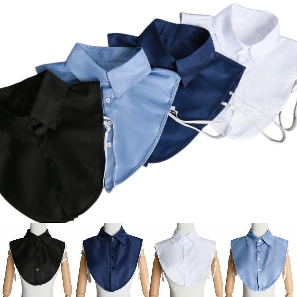 Cotton Material False Collar Square Stand Round Neck Detachable Collar Comfortable Fit Solid Color Half Collar Versatile Use