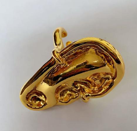 Wide Metal Stylish Joint Irregular Ear Shape Statement Ring