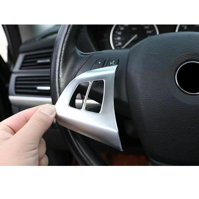 2 ΤΕΜ/Σετ Κάλυμμα πλαισίου κουμπιού τιμονιού αυτοκινήτου για BMW X5 E70 X6 E71 2008-2013