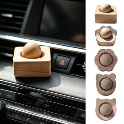 Wood Car Essential Oil Diffuser Wooden Aromatherapy Diffuser Round Essential Oils Diffuser Set for Home Office Fragrance Ball