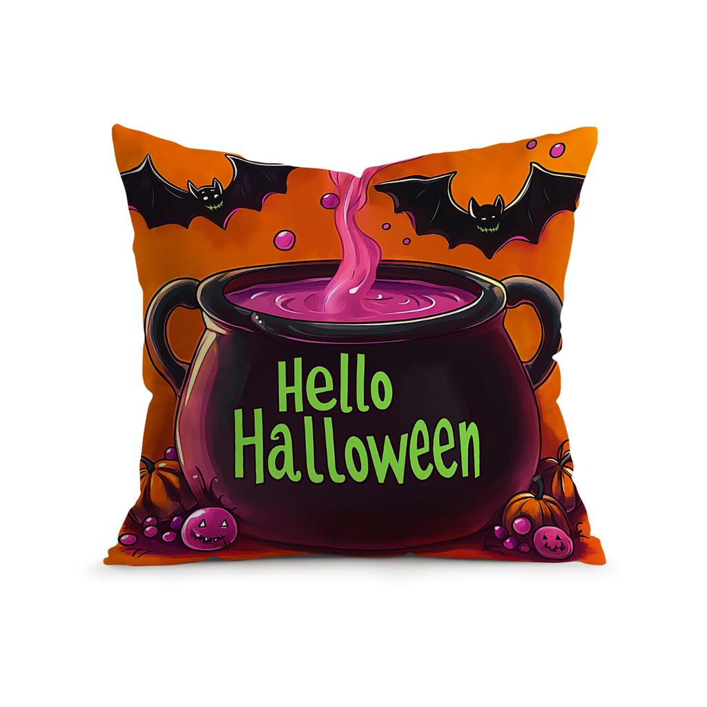 Halloween Theme Cushion Pillowcase Printed Polyester 45X45Cm Throw Pillowcover Decorative Sofa Cushion Pillowslip Home Decor