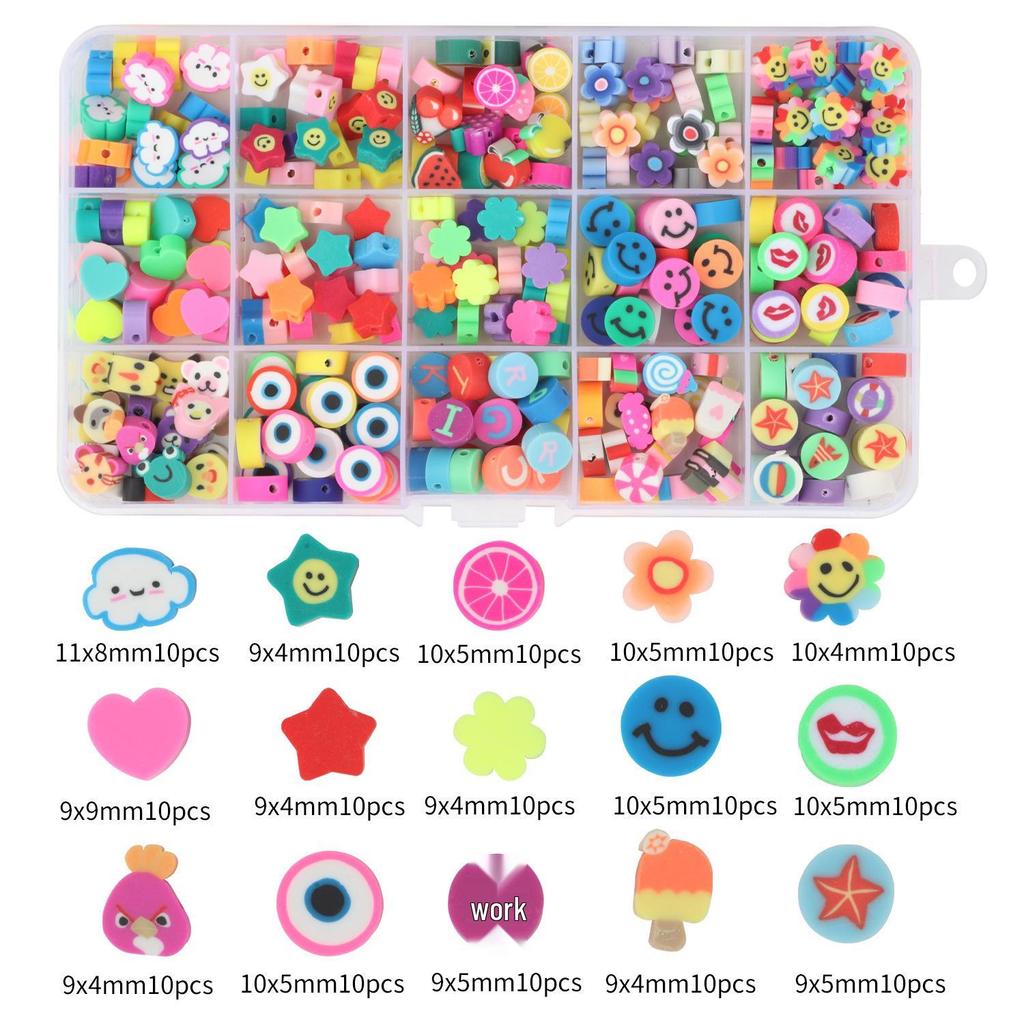 DIY Polymer Clay & Ceramic Bead Set for Animal & Evil Eye Cartoon Bracelets