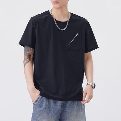 2026 Men's Summer Versatile Zipper Pocket Loose T-Shirt