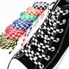 1Pair New Fabric Canvas Shoe Laces Black White Plaid Shoelaces Sneakers Laces Flat Shoelace Shoes Strings 100/120/140/160/180cm